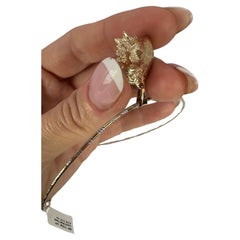 Ciondolo conchiglia Diamante in oro giallo 14KT Ciondolo in oro massiccio collana fantasia