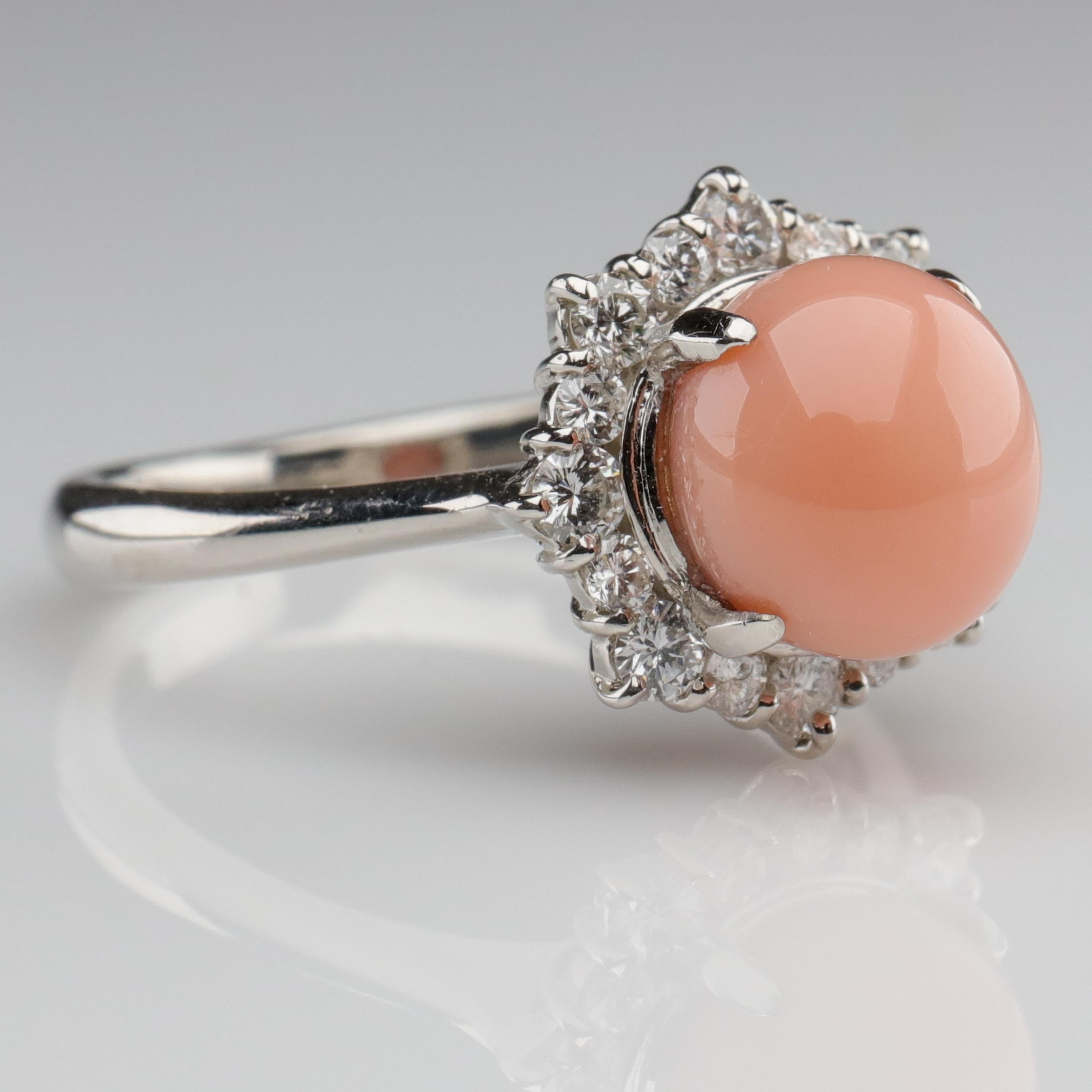 conch pearl engagement ring