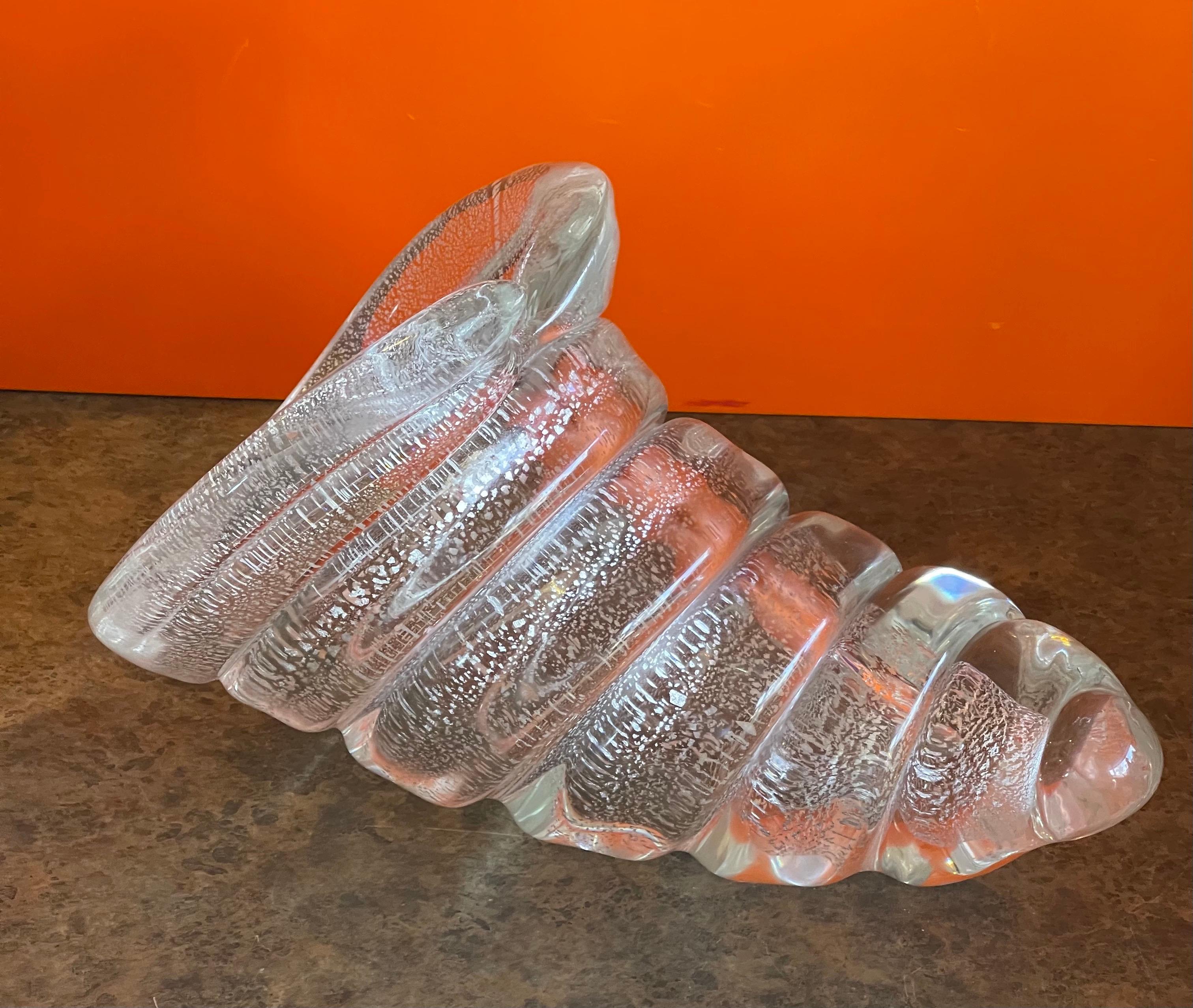 Italian Conch Shell Art Glass Bowl by Glass Studio Murano For Sale