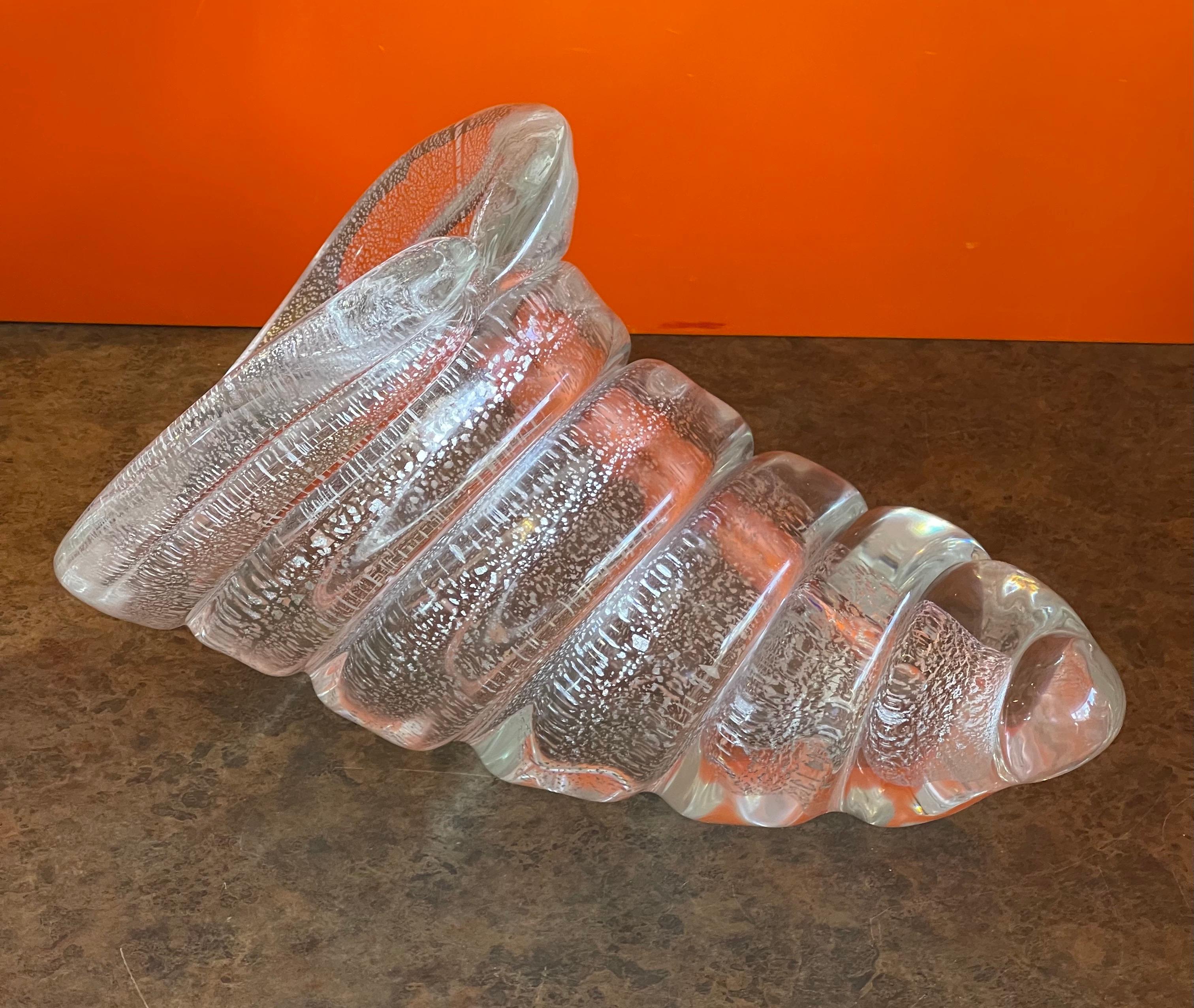Murano Glass Conch Shell Art Glass Bowl by Glass Studio Murano For Sale