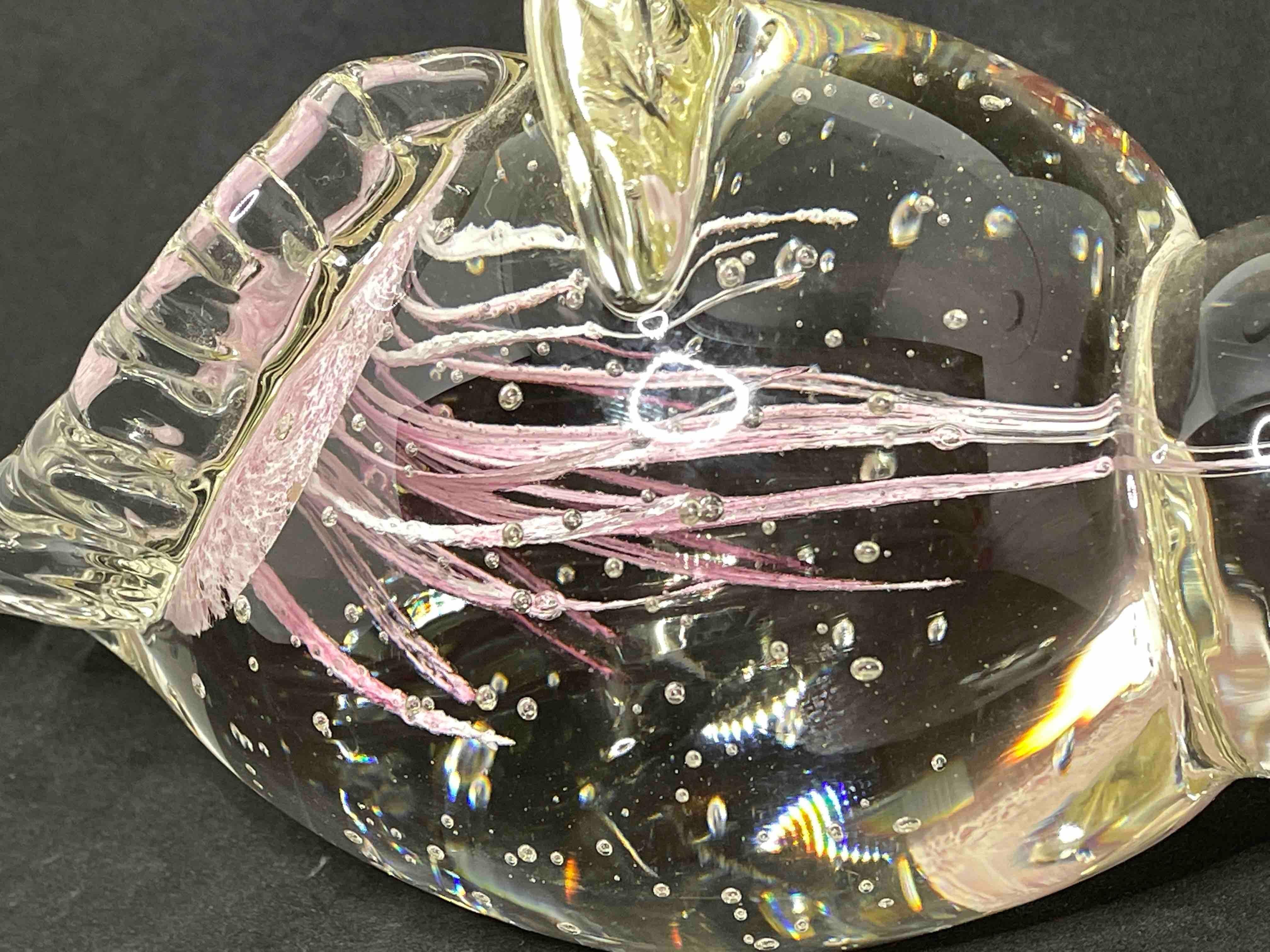 Conch Shell Jellyfish Murano Italian Art Glass Aquarium Paperweight 3