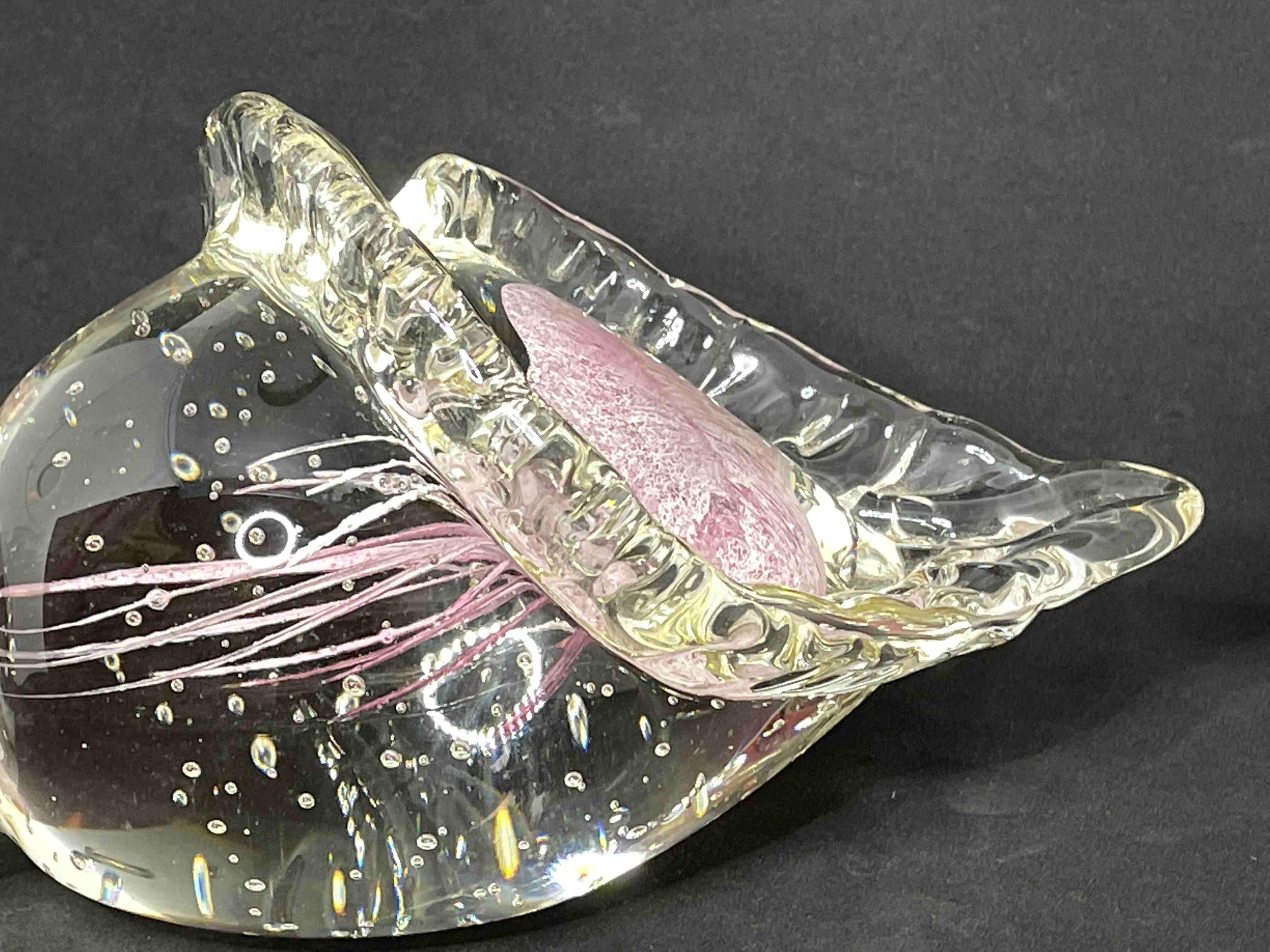 Conch Shell Jellyfish Murano Italian Art Glass Aquarium Paperweight 5