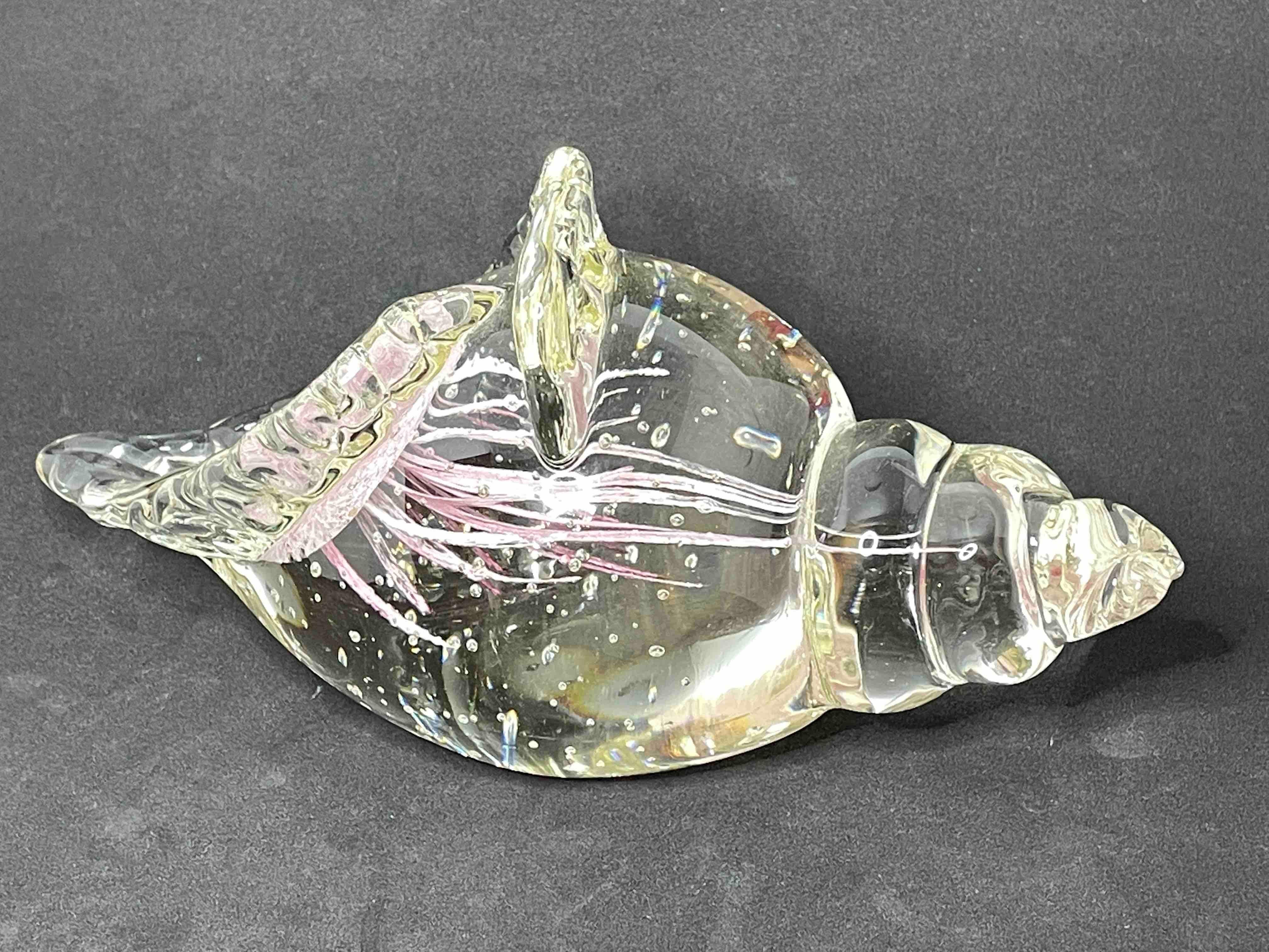 Conch Shell Jellyfish Murano Italian Art Glass Aquarium Paperweight 2