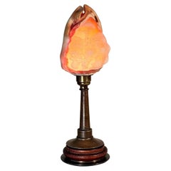 Hand-Carved Brass & Shell Conch Table Lamp No.43T, Organic Modern