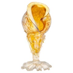 Conch Shell Vase Iridescent Handmade Loetz Austria Jugendstil, circa 1900
