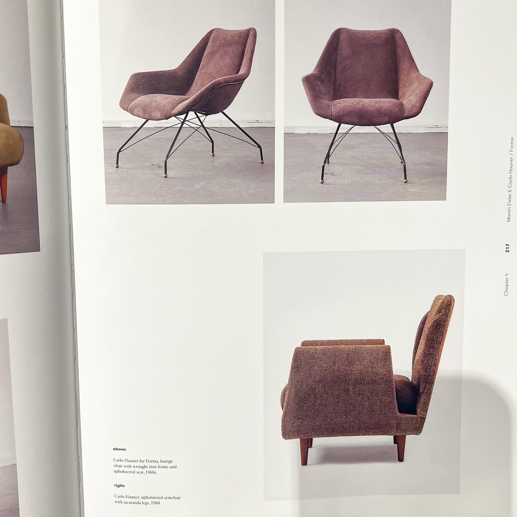 Midcentury Armchairs in White Leather & Iron Base by Carlo Hauner, 1955, Brazil For Sale 3