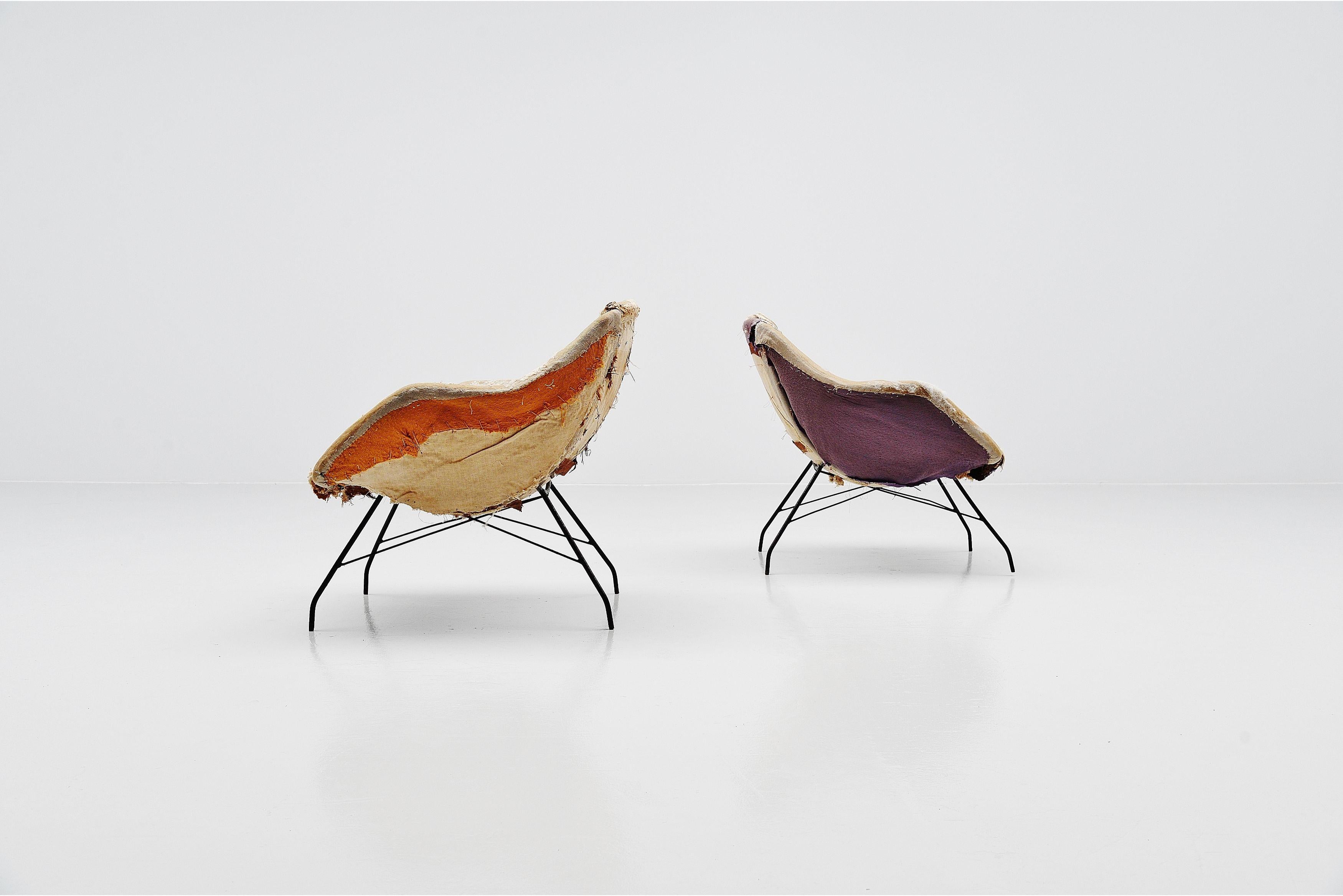 Mid-Century Modern Chaises longues Concha de Carlo Hauner Martin Eisler, Brésil, 1950 en vente