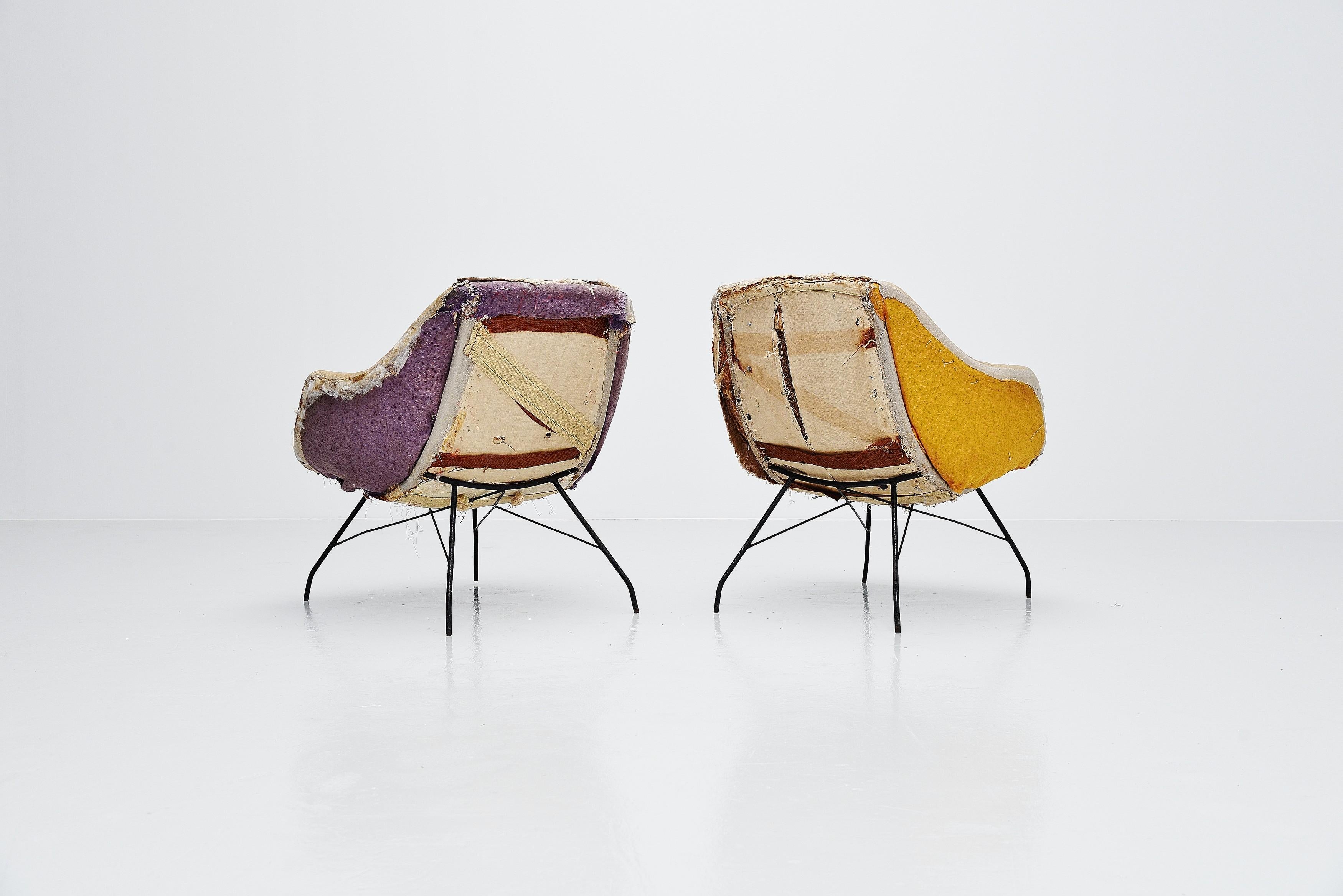 Mid-Century Modern Concha Lounge Chairs Carlo Hauner Martin Eisler, Brazil, 1950 For Sale