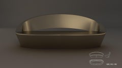 Stylish Sculptural Sofa in Fiberglass with Organic Shell-Inspired Design