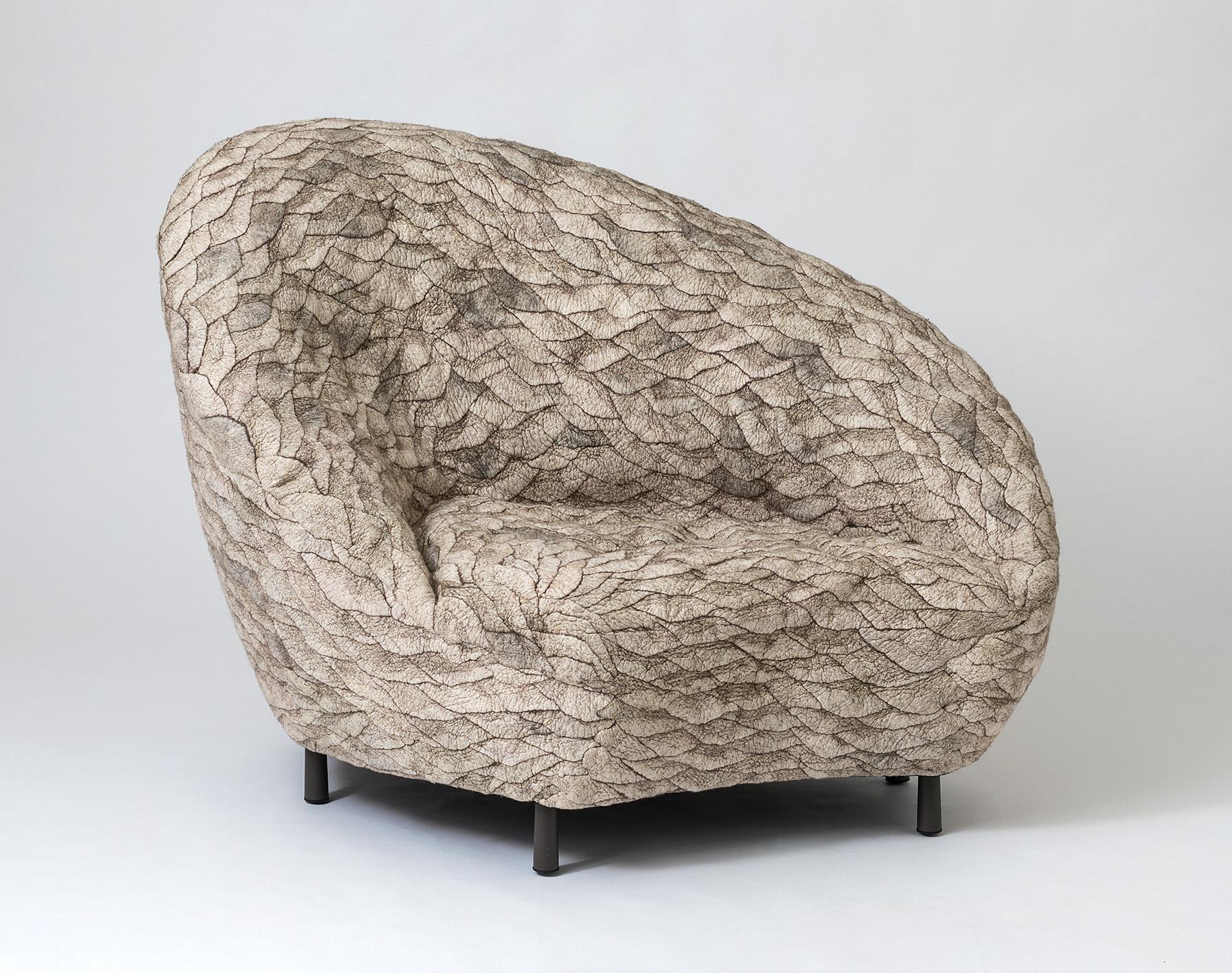 Israélien Ayala Serfaty, Série Rapa : Conchas, fauteuils avec ottomane partagé, Israël, 2020 en vente