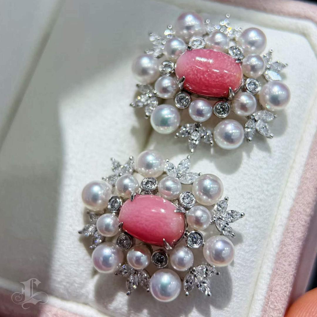 【Conchéa】Pendientes Akoya Aurora y Halo de Perlas Conchéa - 3.73ct en venta 3