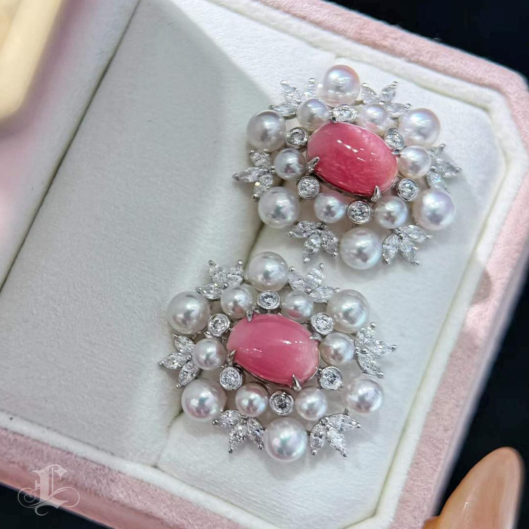 【Conchéa】Pendientes Akoya Aurora y Halo de Perlas Conchéa - 3.73ct en venta 4