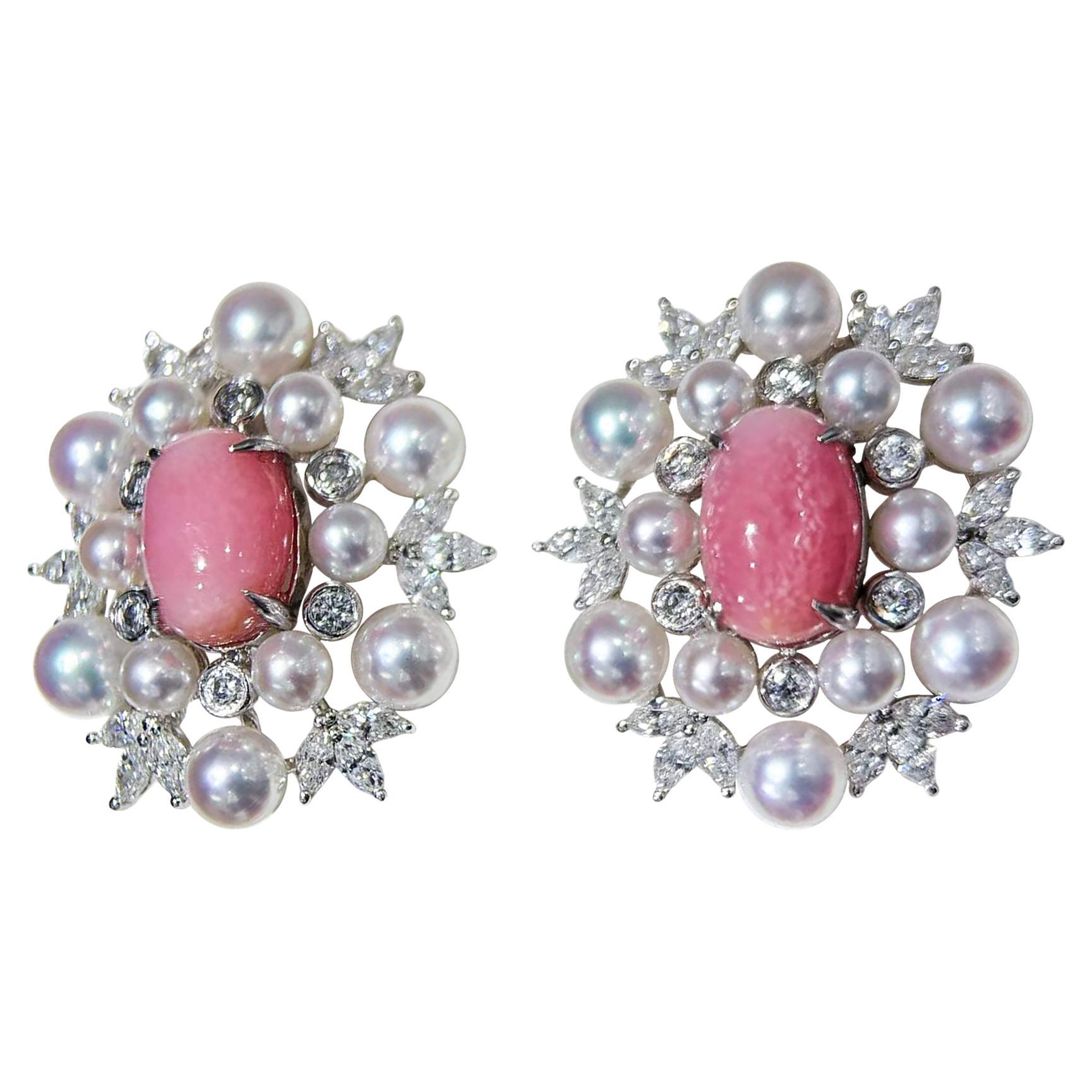 【Conchéa】 Orecchini con perle Akoya e conchiglia Aurora - 3,73ct