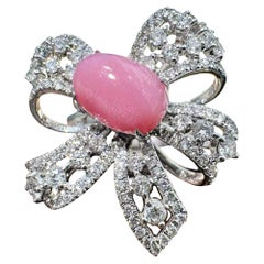Anello con perle e diamanti a forma di arco - 1,74 carati