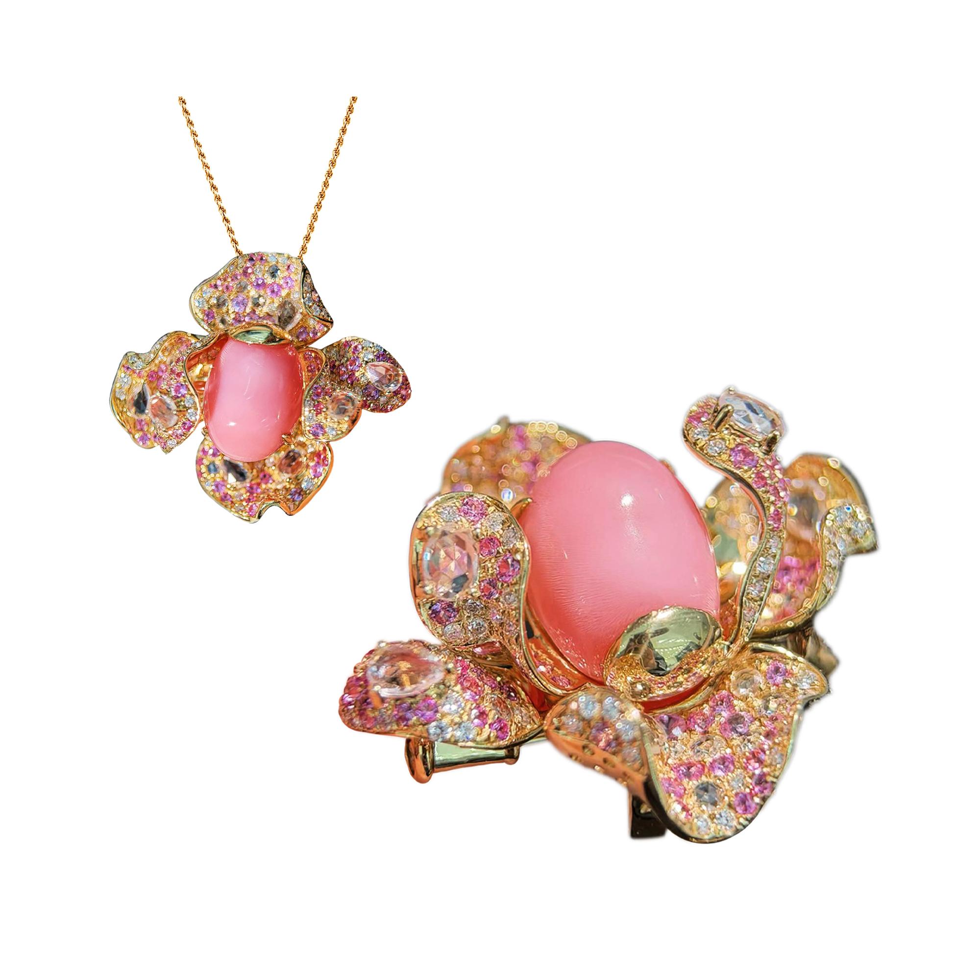 【Conchéa】Blooming Fortune Conch Pearl Convertible Jewel - 7.04 ct
