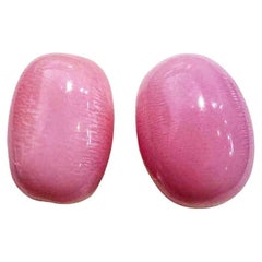 【Conchéa】Collector’s Pair Matched Flamingo Pink Conch Pearls – 4.73 + 4.87ct