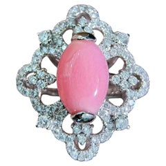 【Conchéa】Conch Pearl Diamond Openwork Court Ring in Platinum — 5.06 ct