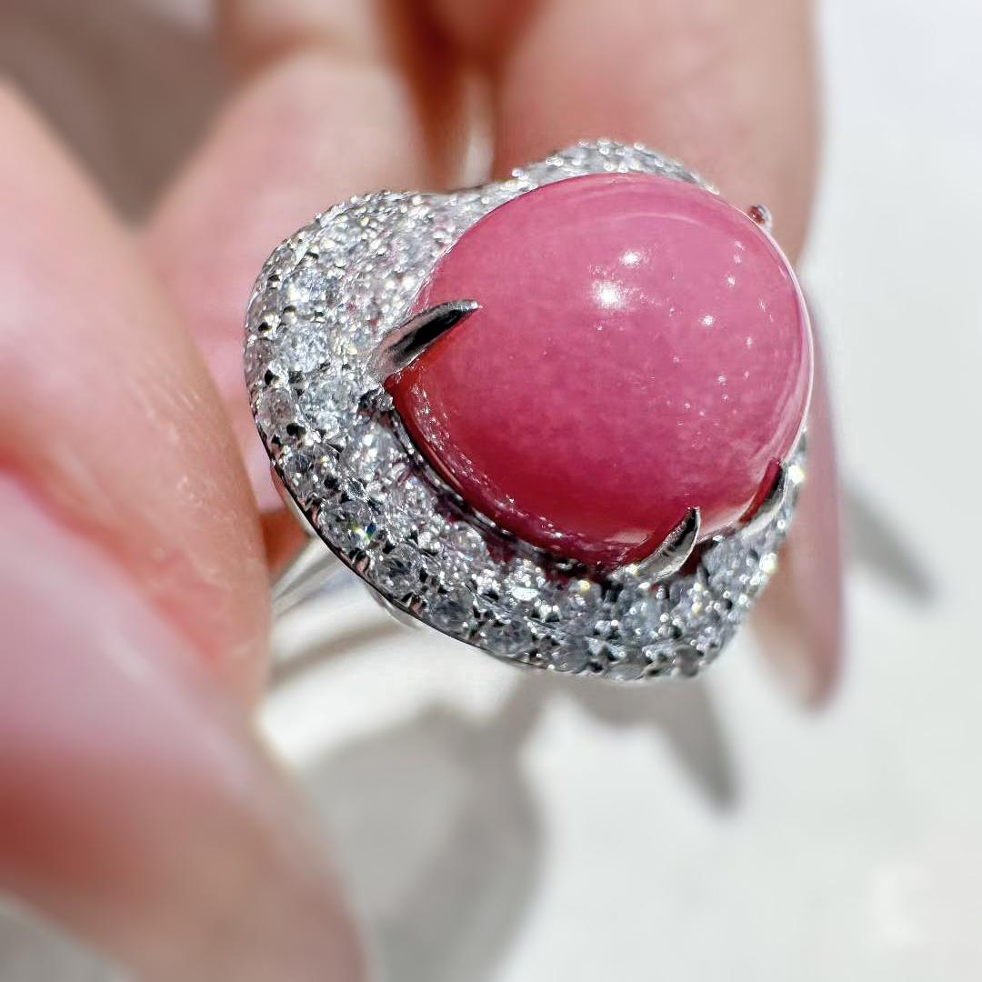 【Conchéa】 Anello e ciondolo convertibile conchiglia a cuore - 3,56ct in vendita 5