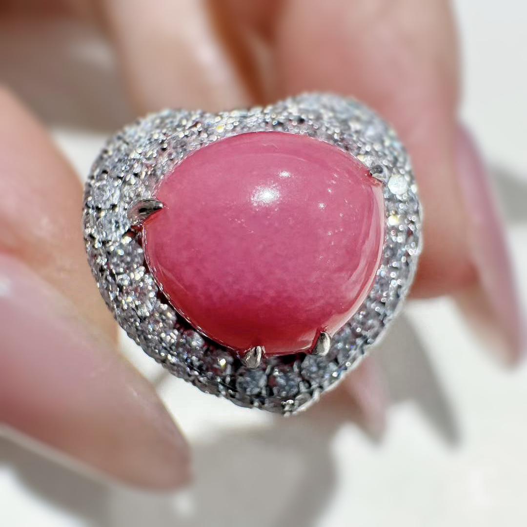 【Conchéa】 Anello e ciondolo convertibile conchiglia a cuore - 3,56ct In condizioni Nuovo in vendita a New York, NY