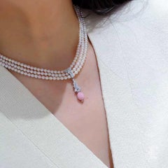 【Conchéa】Convertible Triple-Strand Akoya Necklace with Conch Pearl Pendant