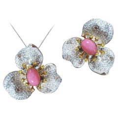【Conchéa】Divine Orchid Convertible Conch Pearl Ring & Pendant - 1.3ct