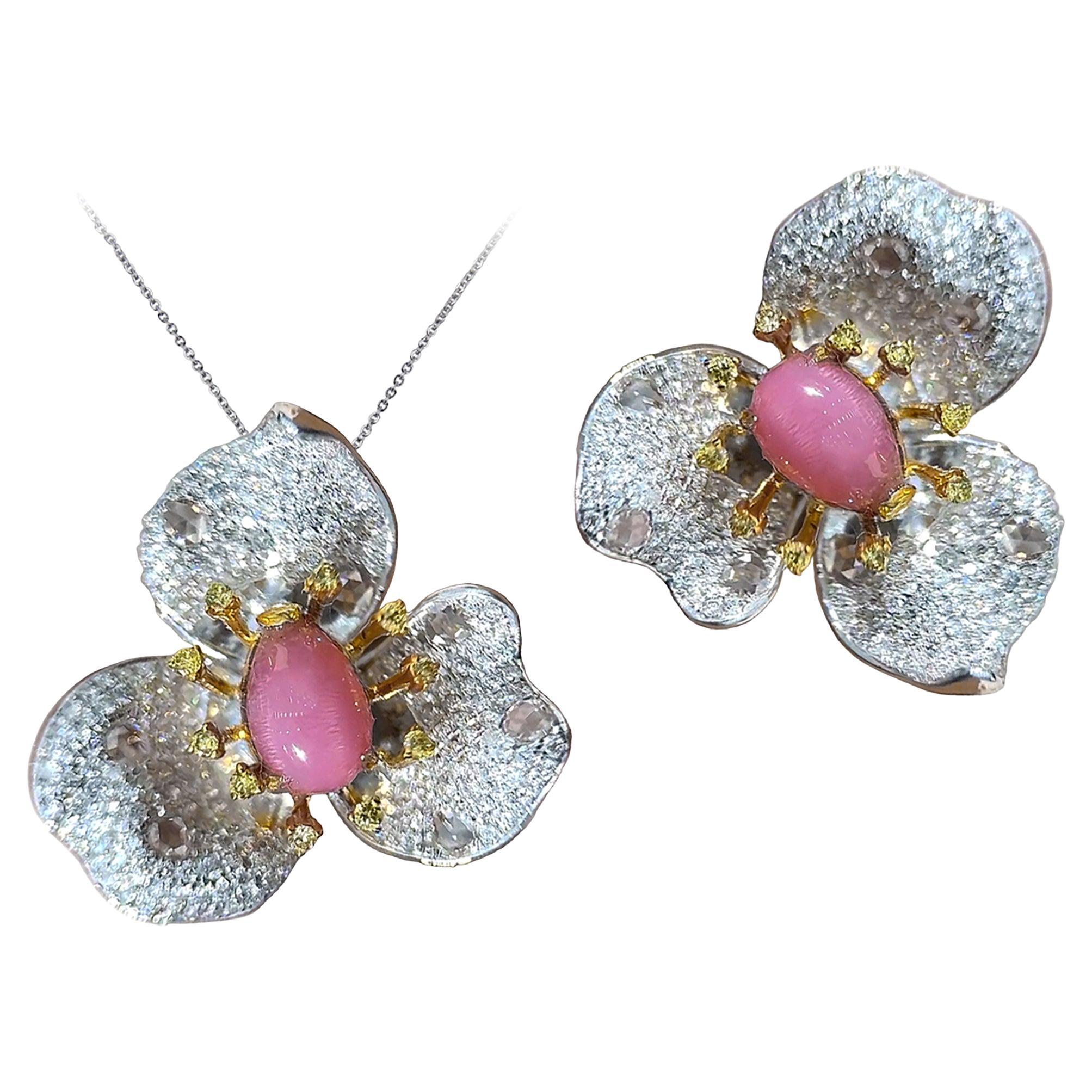【Conchéa】Divine Orchid Convertible Conch Pearl Ring & Pendant — 1.3ct