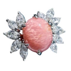 【Conchéa】 Anello con perla conchiglia e diamante marquise - 5,07 carati