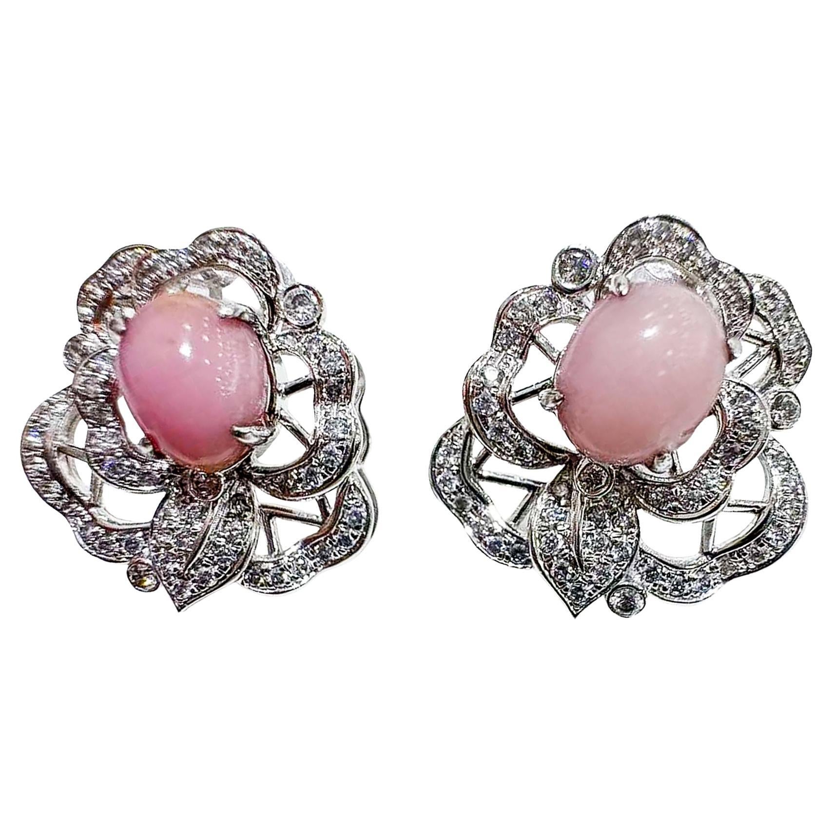 【Conchéa】Orecchini con perle e diamanti a fiore eterno - 4,96ct