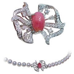【Conchéa】Flame Bloom Convertible Conch Pearl Ring-Pendant — 2.42ct
