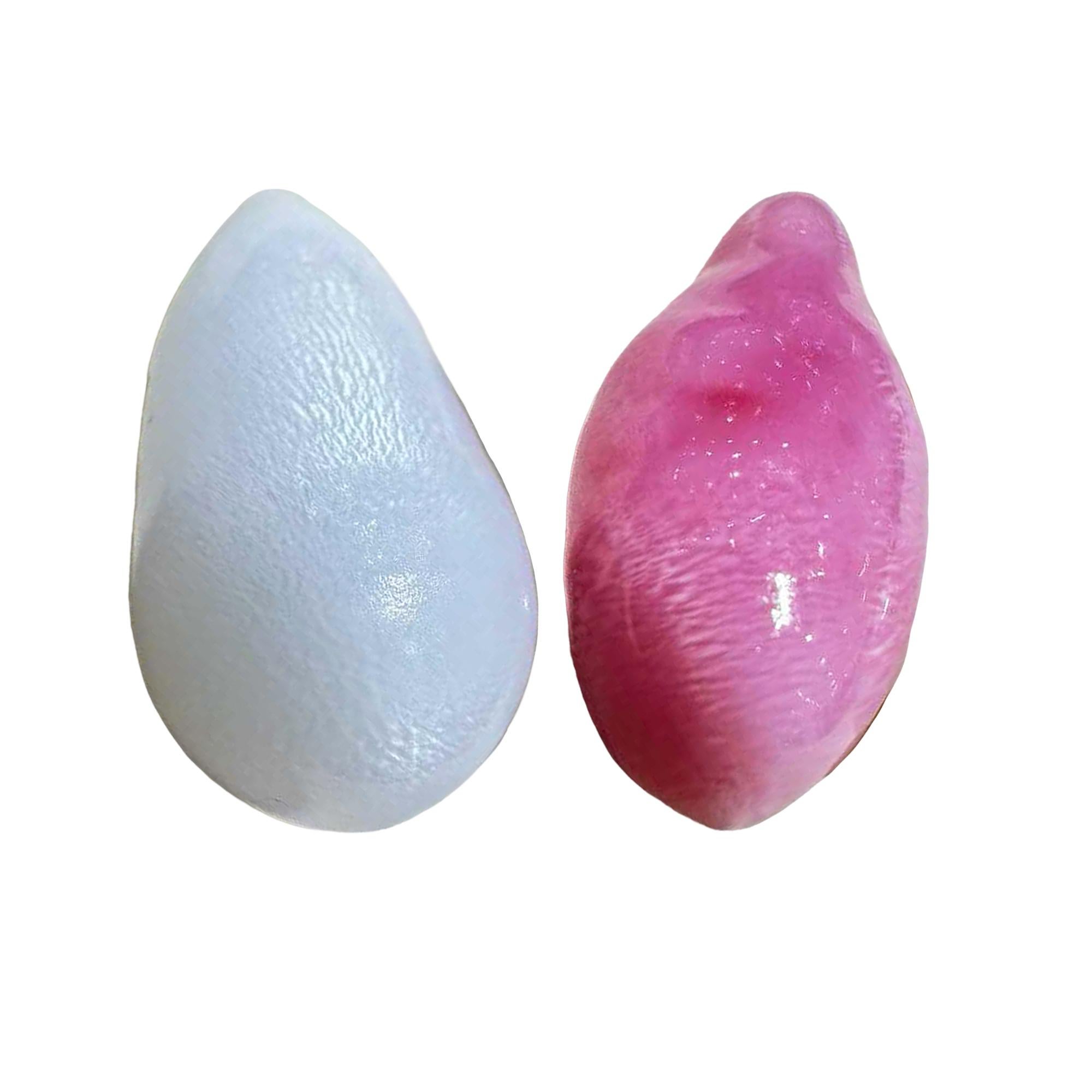 【Conchéa】Flame Kissed Twins — 5.49ct Conch Pearl & 6.0ct Giant Clam Pearl