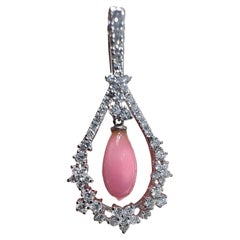 【Conchéa】Ciondolo convertibile con perle e diamanti a petalo di fuoco - 2,06ct
