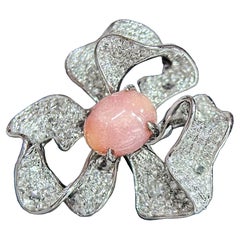 【Conchéa】Flame Petal Daisy Conch Pearl & Diamond Ring — 2.63ct