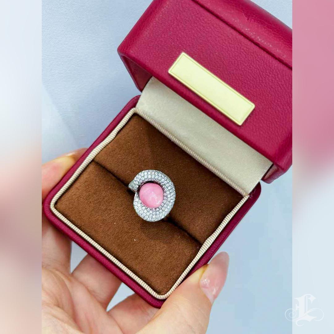 【Conchéa】Bague à diamants en perles de Calla Conch flamboyantes - 6.05ct en vente 7