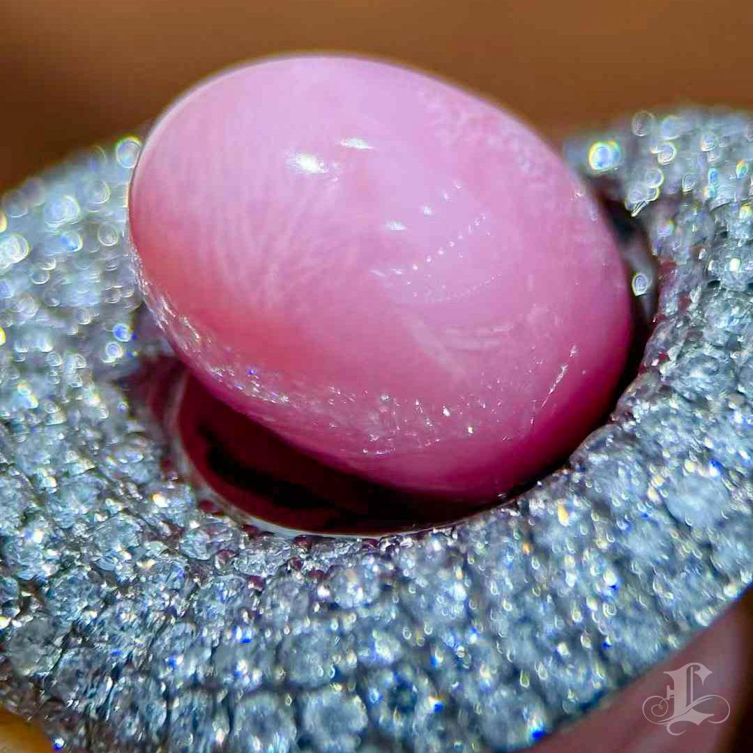 【Conchéa】Bague à diamants en perles de Calla Conch flamboyantes - 6.05ct Neuf - En vente à New York, NY
