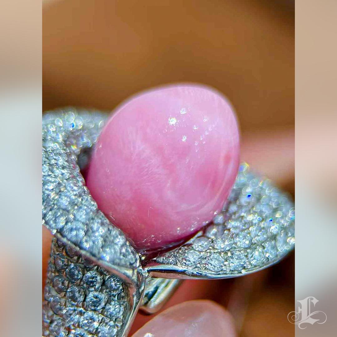 【Conchéa】Bague à diamants en perles de Calla Conch flamboyantes - 6.05ct en vente 4
