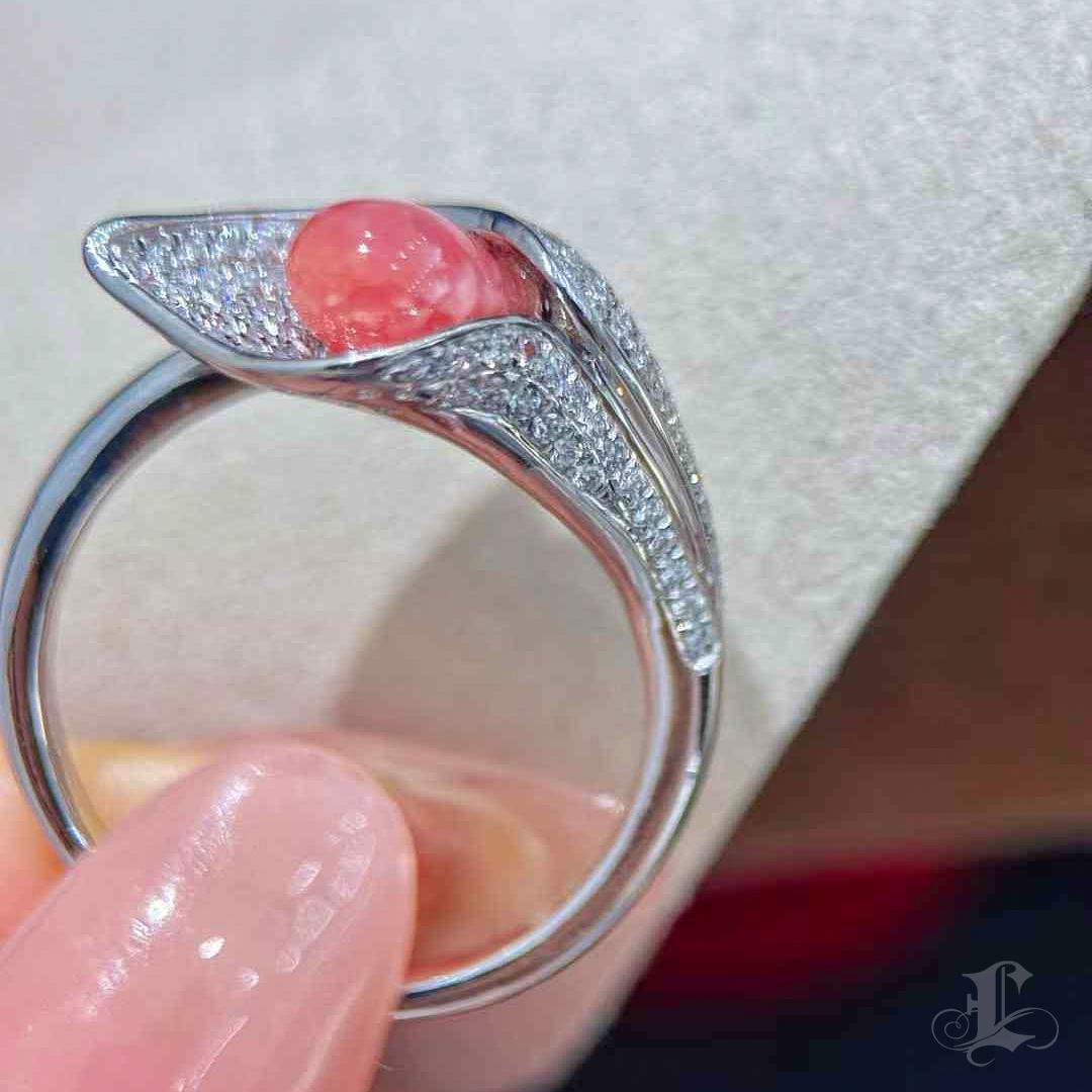 【Conchéa】Bague de perles de conque à pétales flamboyants - 1.19ct en vente 5