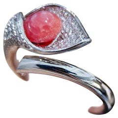 【Conchéa】Bague de perles de conque à pétales flamboyants - 1.19ct