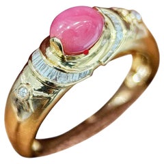 【Conchéa】Heritage Flamingo Conch Pearl Baguette Diamond Ring — 1.0 ct