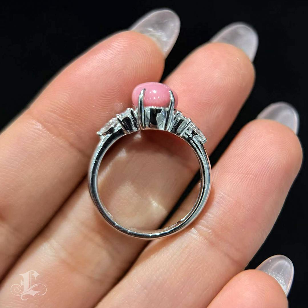 【Conchéa】Flamingo Aurora Conch Pearl Diamond Ring - 2.6 ct en vente 6