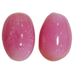 【Conchéa】Flamingo Echo Pair Perfectly Matched Conch Pearls — 1.8ct & 1.93ct