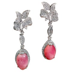【Conchéa】Orecchini a goccia di diamanti con perle di Flamingo Fleur Conch - 6,05 ct