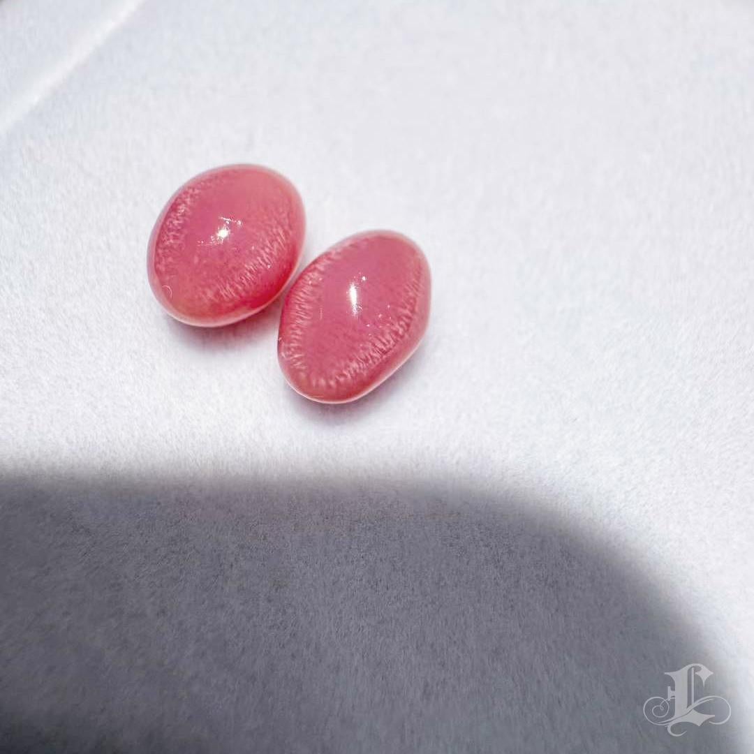 【Conchéa】Flamingo Glow Matched Conch Pearl Pair — 1.68ct + 1.50ct For Sale 5