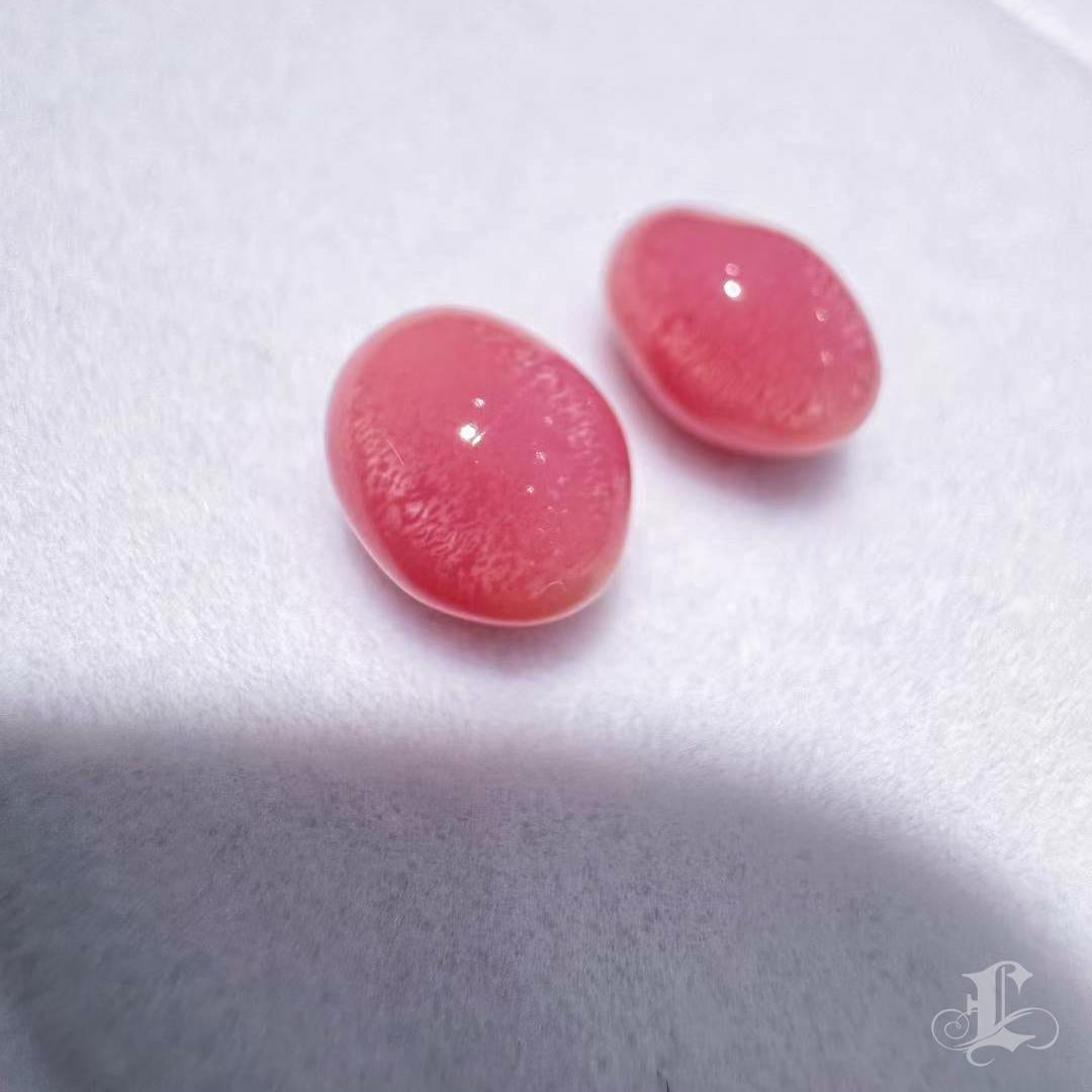【Conchéa】Flamingo Glow Matched Conch Pearl Pair — 1.68ct + 1.50ct For Sale 4