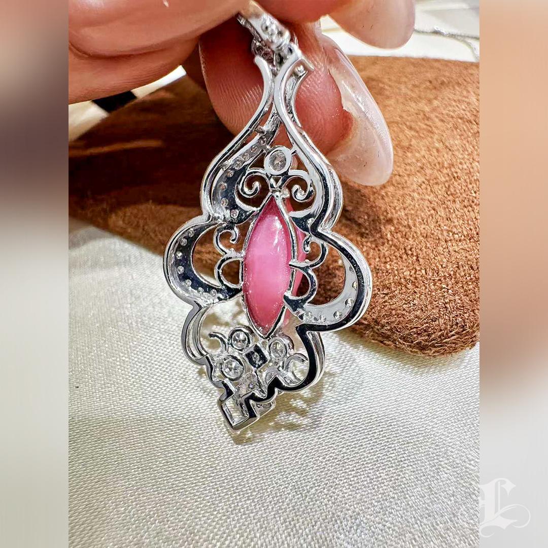 Ciondolo con diamanti e perle Pink Diamond - 2,52 carati in vendita 7