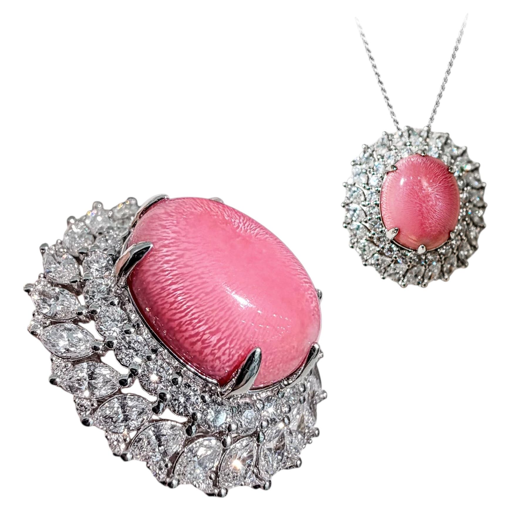 【Conchéa】Bijou « Flamingo Solaris » convertible en nacre de conque Jewell — 10,26 ct