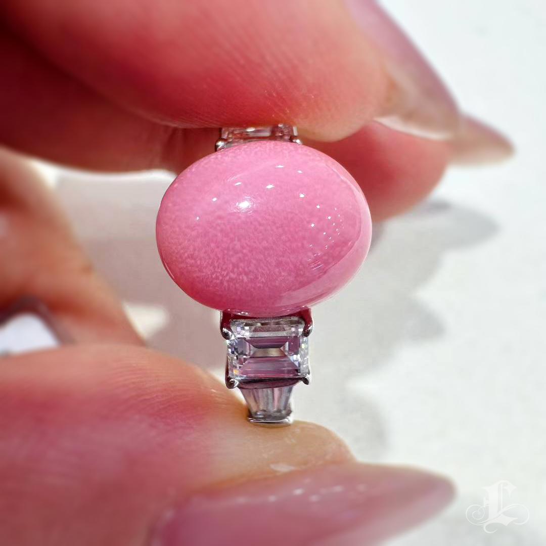 De las mujeres 【Conchéa】Anillo de Diamantes y Perlas de Concha Llama Celestial Certificado por la GIA - 5,24ct en venta
