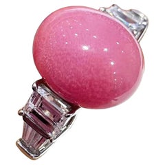 【Conchéa】GIA Certified Celestial Flame Conch Pearl and Diamond Ring - 5.24ct