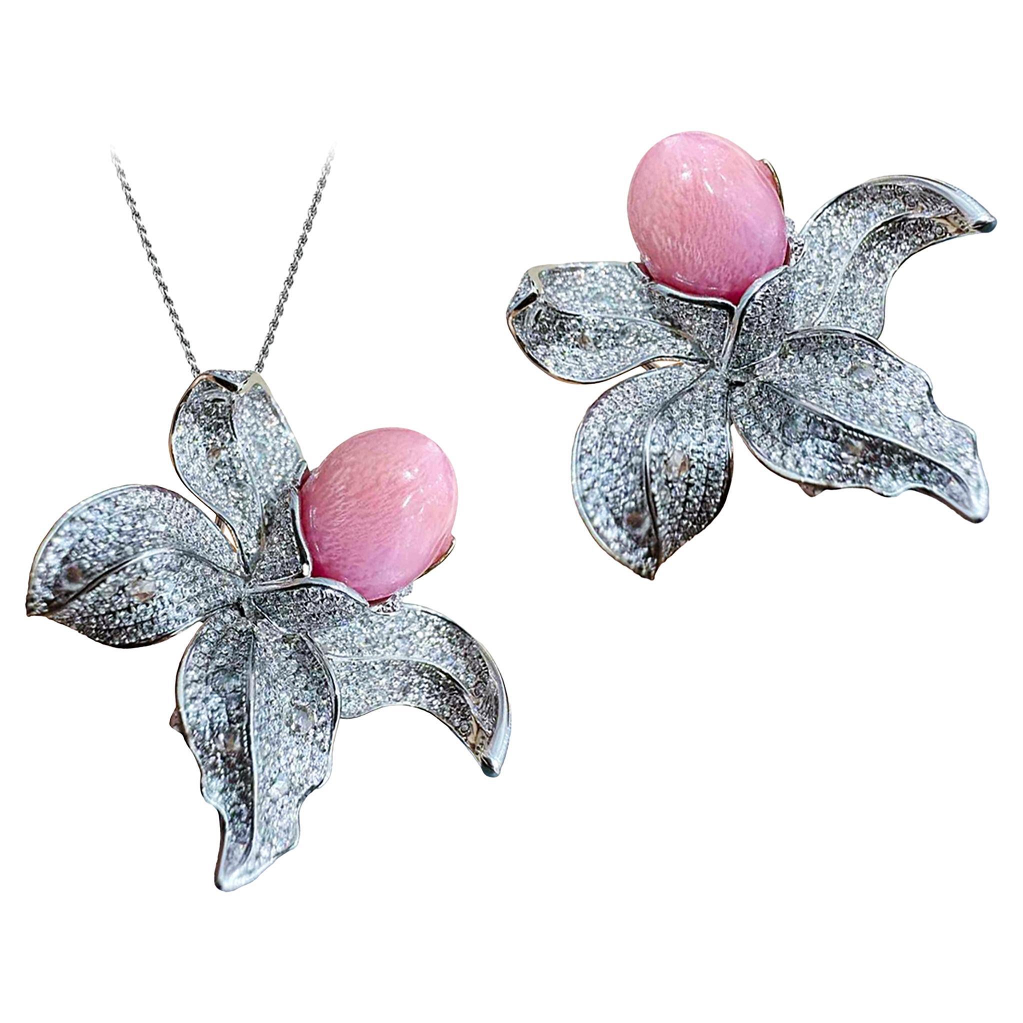 【Conchéa】Majestic Orchid Convertible 3-Way Conch Pearl Jewelry — 8.1ct