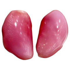【Conchéa】Matched Flame Pink Conch Pearl Pair — 7.1ct