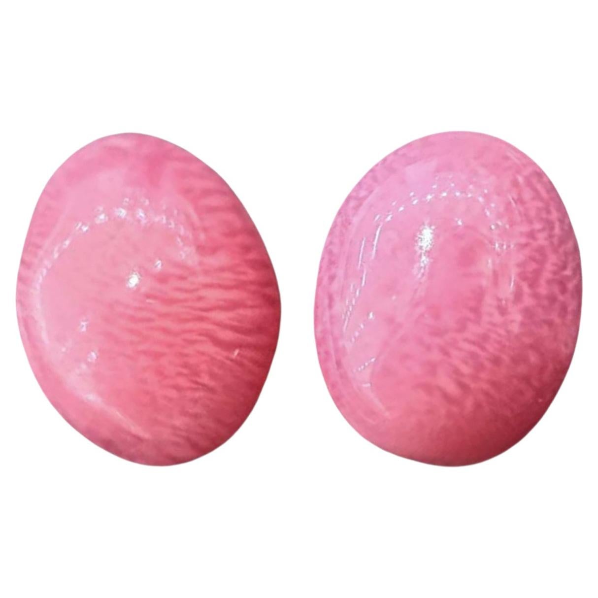 【Conchéa】Matched Pair Flamingo Pink Conch Pearl Pair — 1.59ct